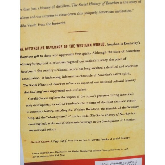The Social History Of Bourbon Gerald Carson Paperback Whiskey Origins - Picture 8 of 15